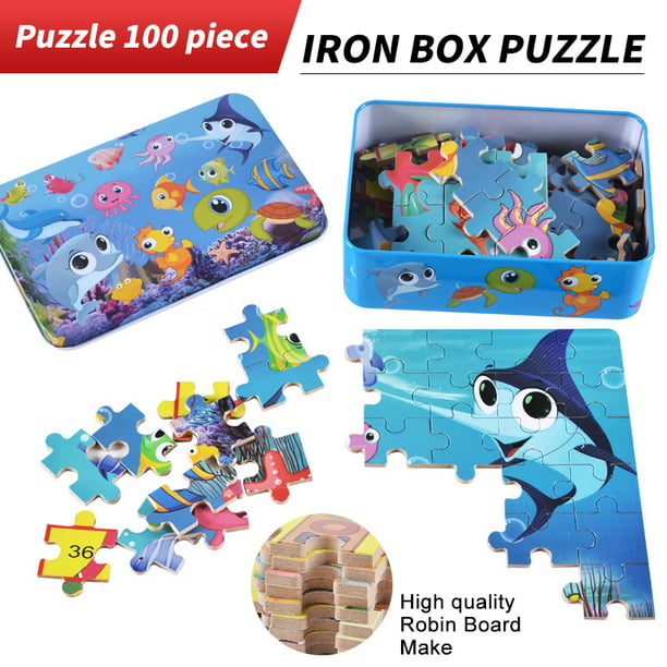 Marsjoy Polar Animals Puzzles for Kids Ages 3-8 ，Jigsaw Puzzles 100 Pieces Preschool Educational Learning Toys Set for Boys and Girls
